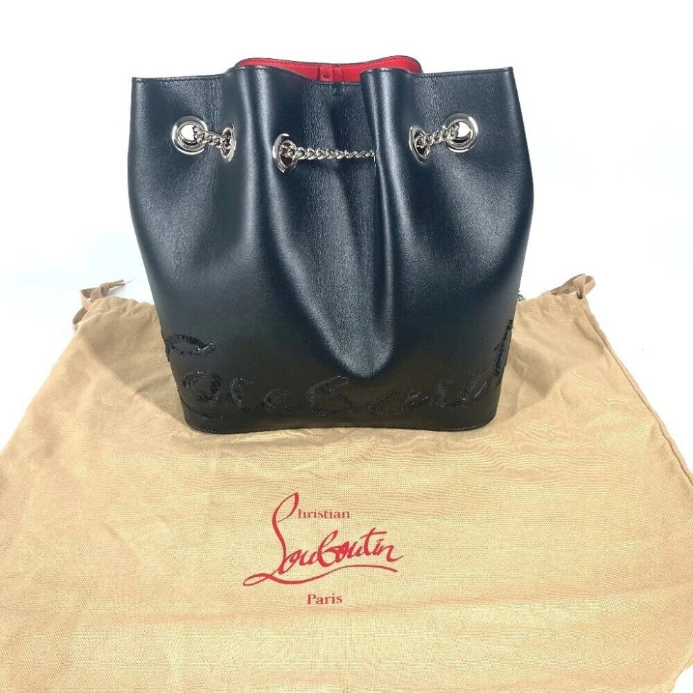 Christian Louboutin Sequin logo MARIE JANE Backpack Bag Chain Backpack